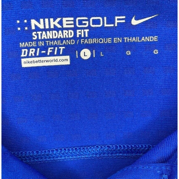 Nike Golf Men's Royal Blue‎ Dri-FIT Short Sleeve Golf Shirt Size L - Picture 3 of 7